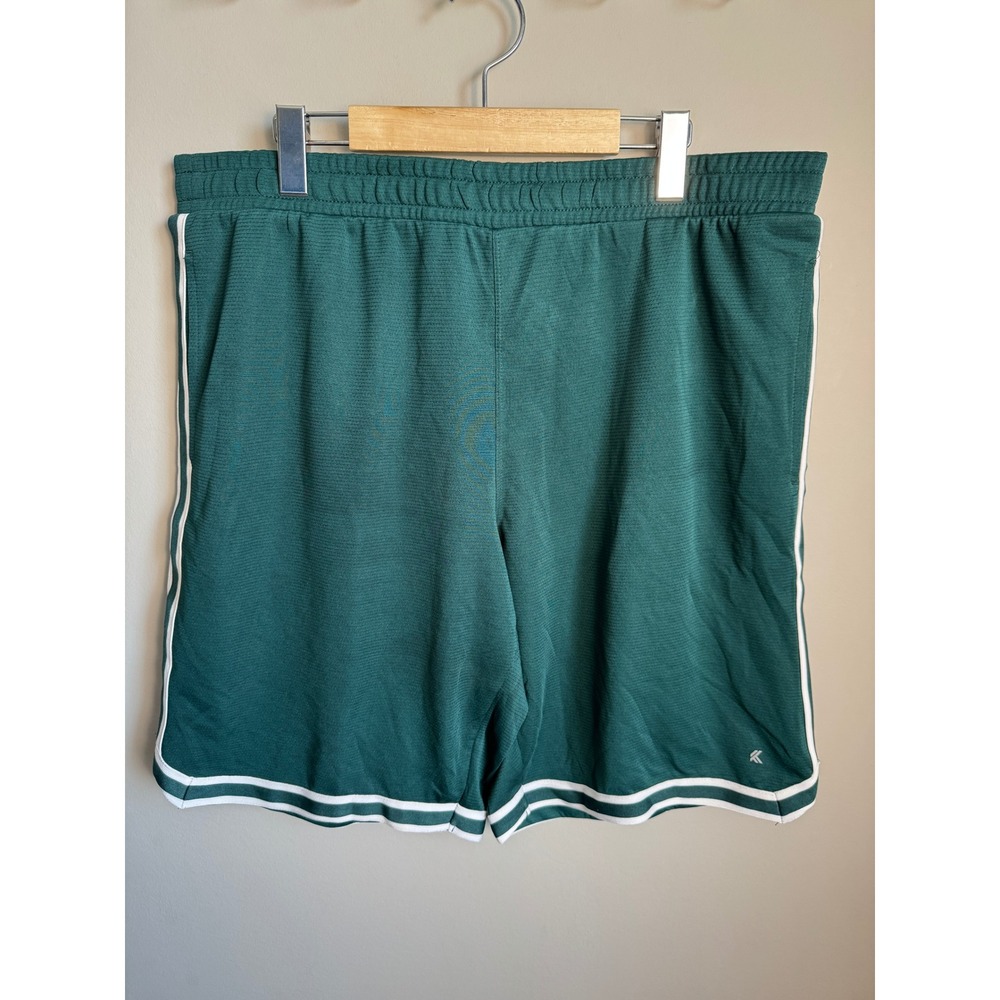 Kyodan Mens Athletic Basketball Gym Shorts Green Striped XL Athleisure Retro